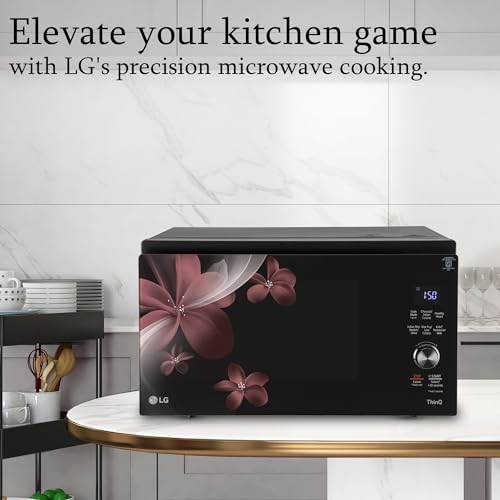 LG 32 L Scan to Cook Wi-Fi Enabled Charcoal Convection Healthy Microwave Oven (MJEN326PKW, Black, Heart Friendly Recipes & 360° Motorised Rotisserie)