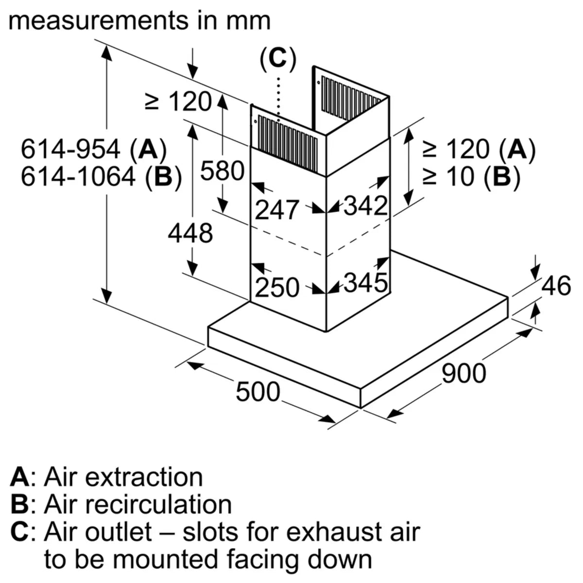 siemens chimney 90cm LC97BIP50I
