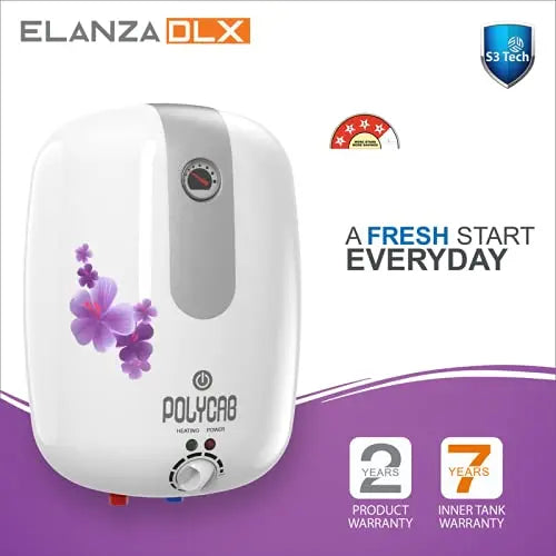 Polycab Elanza DLX 25 Ltr Electric Storage Water Heater (Cotton White)