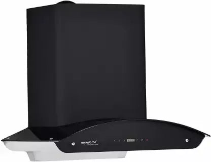 Eurodomo 60 cm 1200 m3/hr Auto-Clean curved glass Kitchen Chimney (Hood Prime HC TC 60, BF, Touch Control, BK)