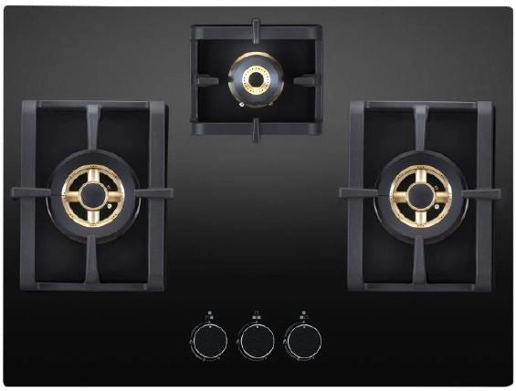 Elica Built-in Hob PRO FB MFC 3 Burners 70 cms DX FFD Black Glass