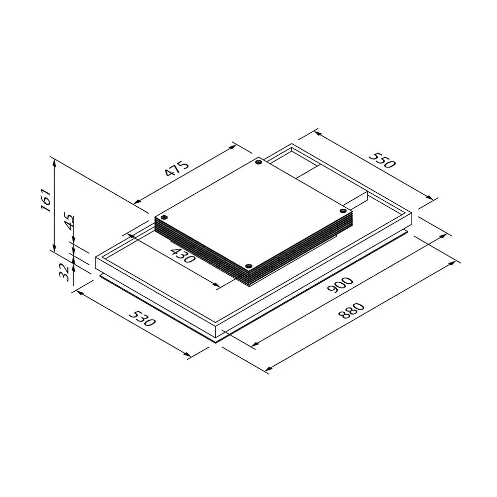 Blaupunkt 5DD72556 90cm Carbon Filter Hood Ceiling Kitchen Chimney - 550 m³/hr Suction, Black