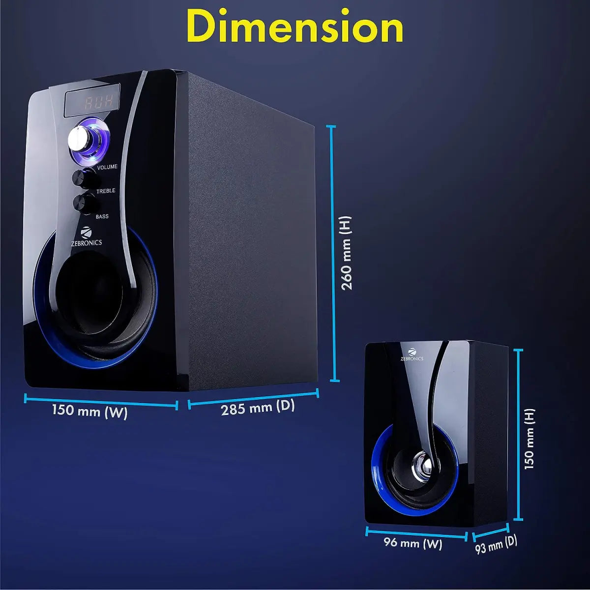 ZEBRONICS BT3490RUCF Wireless Bluetooth Multimedia Speaker With Supporting SD Card, USB, AUX, FM & Remote Control. (70 Watt, 4.1 Channel)