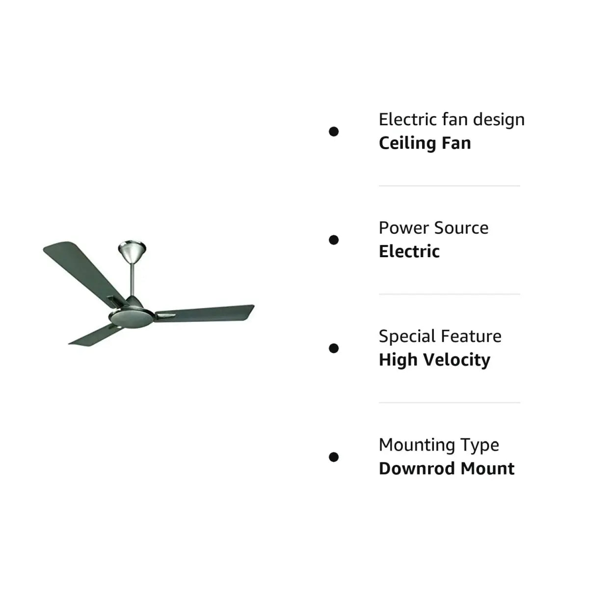 Crompton Aura Prime Ceiling Fan Titanium Effect