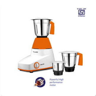 Lazer Genius Pro 3 Jars 750W Mixer Grinder (White Orange)
