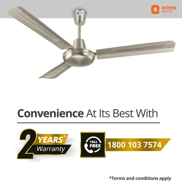 Orient Electric 1200mm Quasar Electroplated Decorative Ceiling Fan Pewter Finish