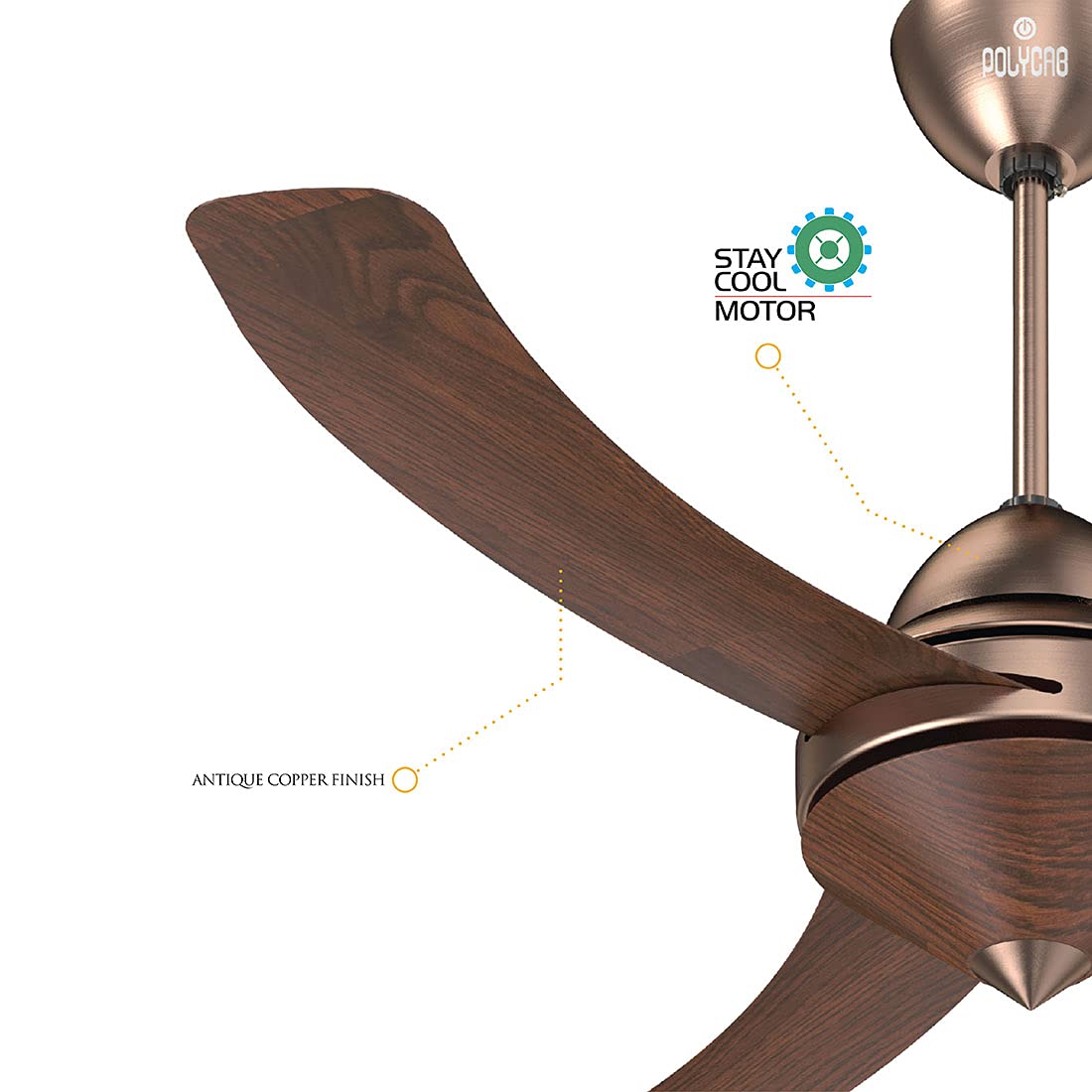 Polycab Superia SP05 Super Premium 1200 mm Designer Ceiling Fan and 2 years warranty(Brown)