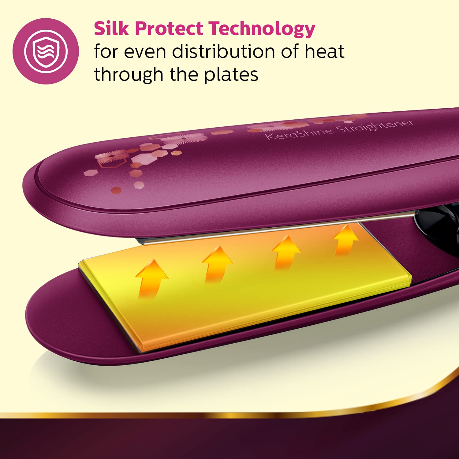 Philips BHS738/00 Kerashine Titanium Wide Plate Straightener with SilkProtect Technology. Straighten, curl, with Instant Shine for Thick Long Hair