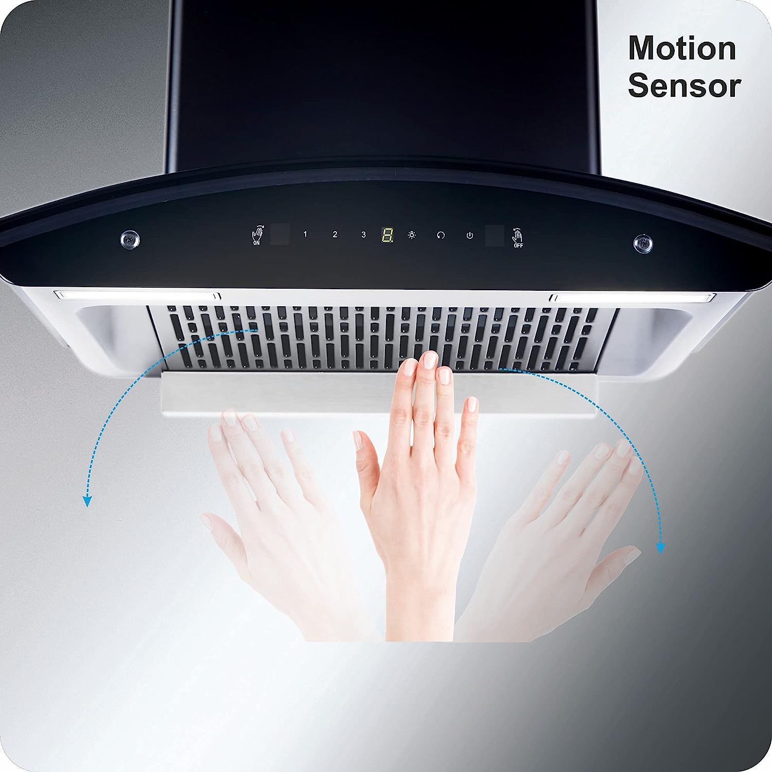 Elica Wall Mounted Auto Clean 90 cm 1400 m3/h Black Chimney ( WD TFL HAC 90 MS NERO )