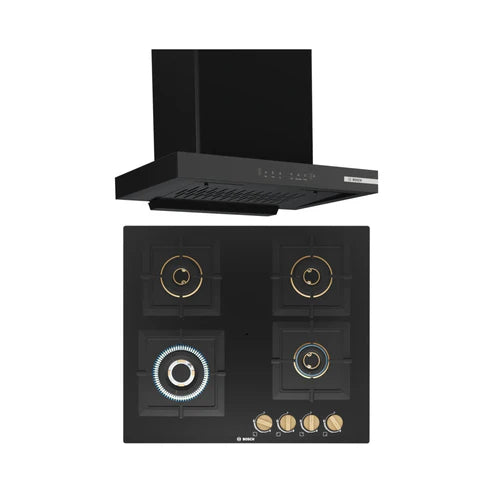 Bosch 60cm Chimney DWB68IJ60I + Bosch 60cm 4 Burner Hob PNH6B6F20I