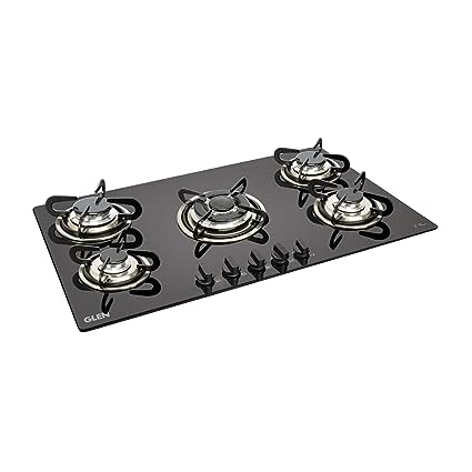 Glen 5 Burner Built-in Glass Hob 1095 SQ DB TR FFD (Flame Failure Device)