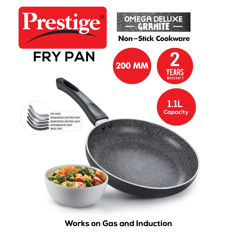 Prestige Omega Deluxe Aluminium Granite Fry Pan, 200mm