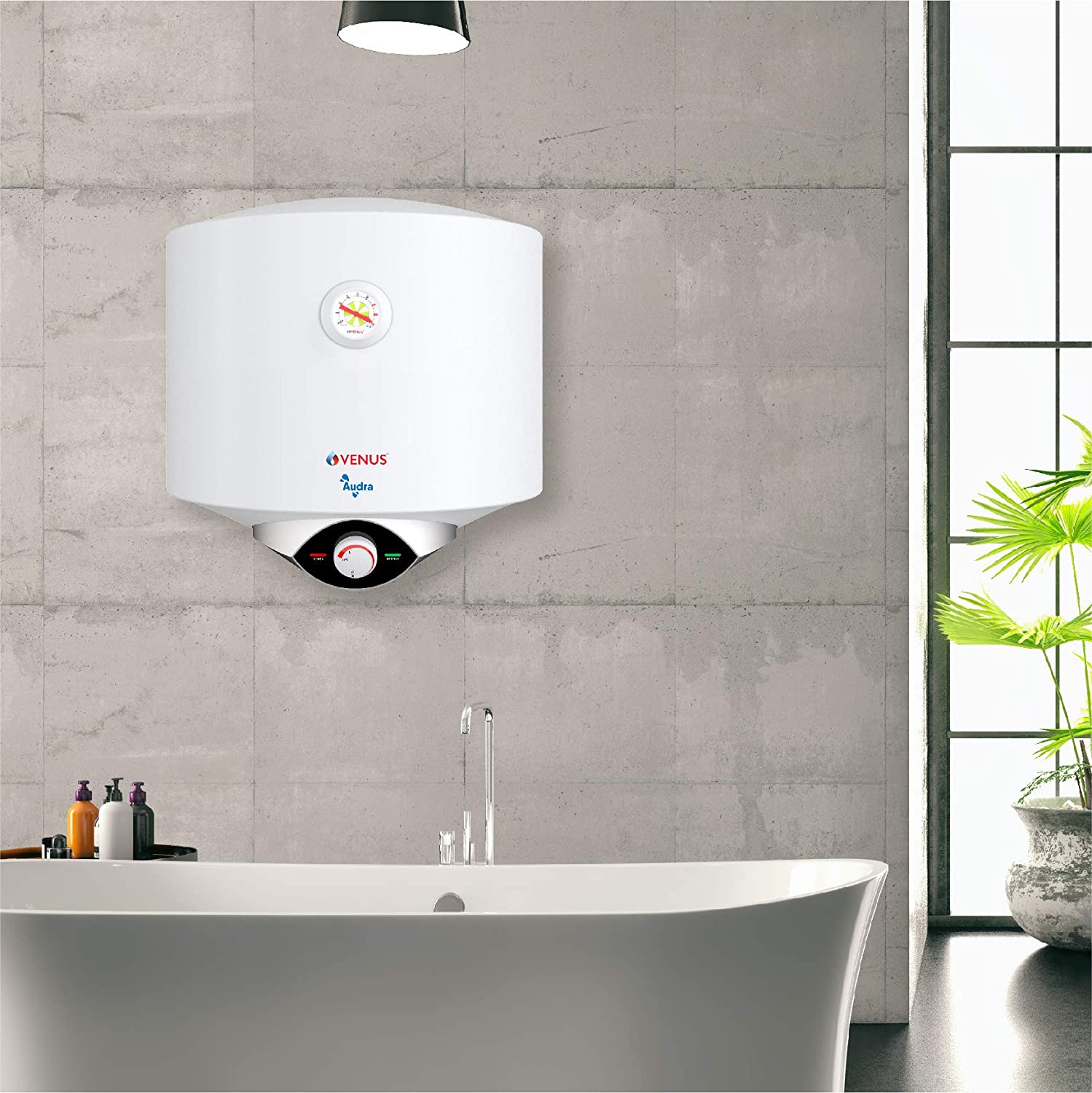 VENUS Audra 06AV 06-Litre 3000W (White) Water Heater,Porcelain Enamelled Glass Lined Tank, BEE Star Rating - 5 Stars, ISI, Free Flexible Hose