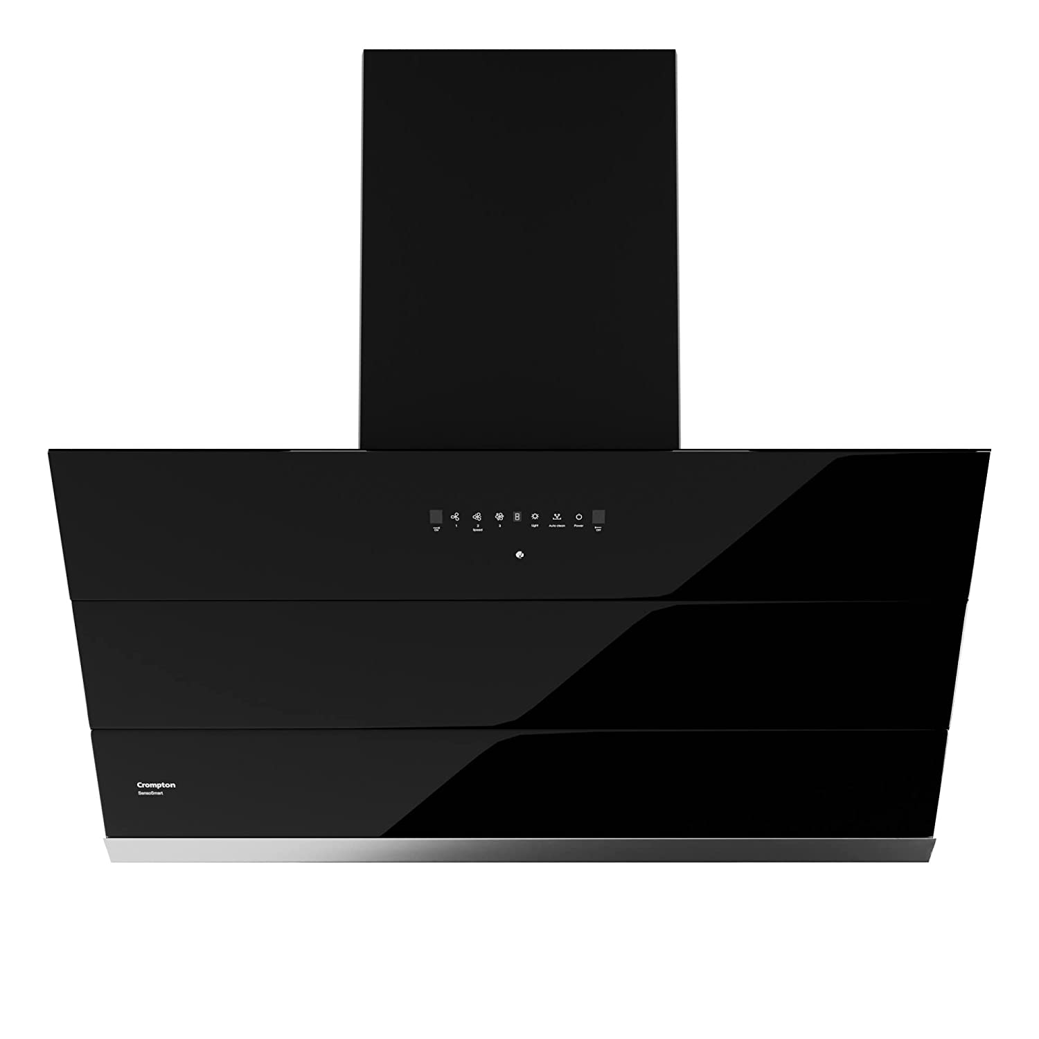 Crompton SensoSmart Inclined 90cm Chimney Filterless (Black) 1530 m³/hr (CHD-SSI90FLE-MBL)