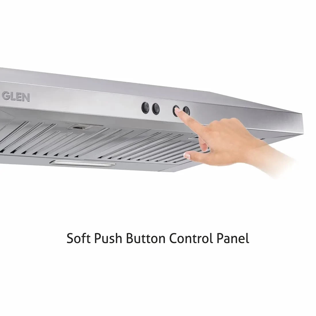 Glen Straight Line Kitchen Chimney 60 cm Junior 6000 Baffle Filter - 1000 Silver