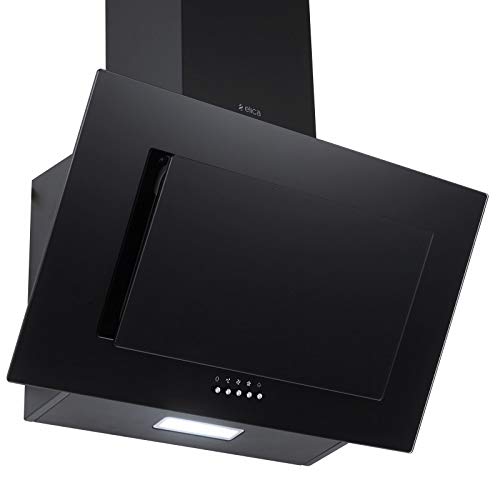 Elica 60 cm 900 m3/hr Chimney (CRYSTAL 60 PB BLACK, 2 Cassette Filters, Black)