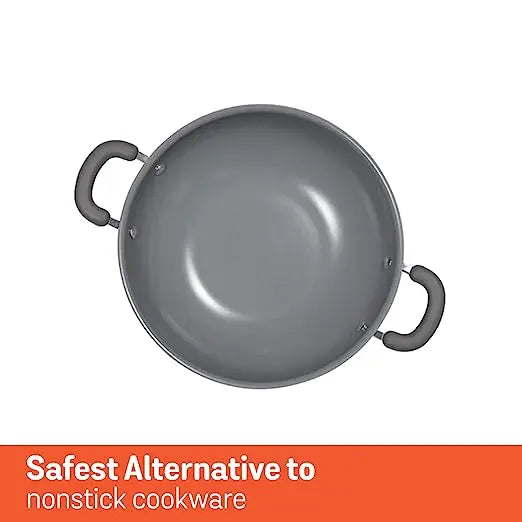 Meyer Anzen Ceramic Coated Aluminum Covered Kadai Induction Base 11460 24cm Grey