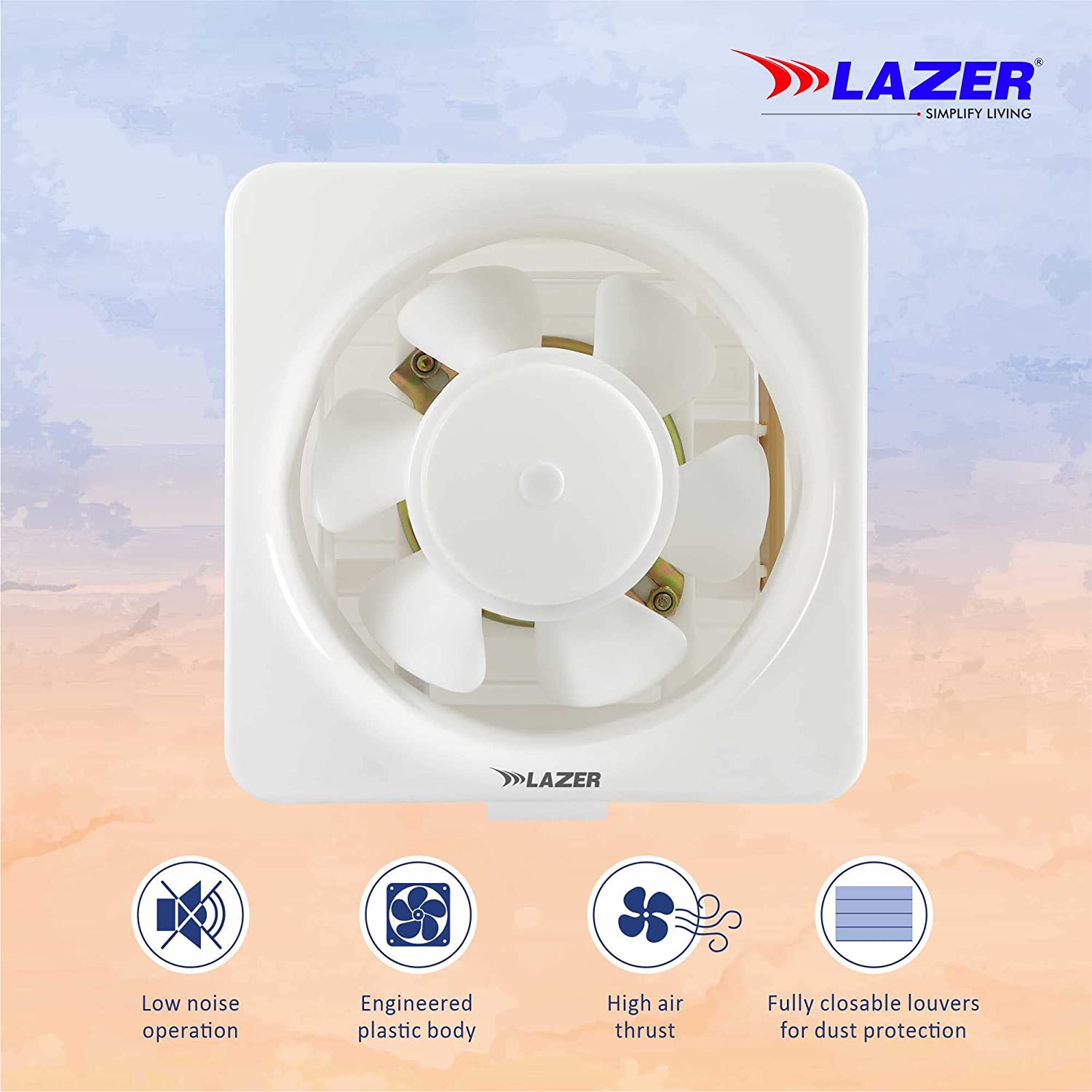 Lazer Exotica 200mm Ventil Air High Speed Exhaust Fan (White)