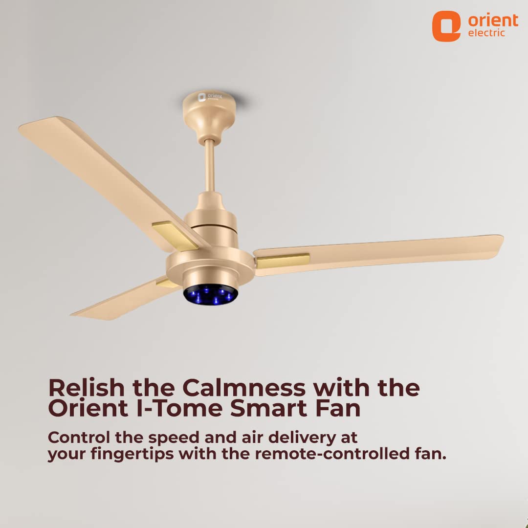 Orient Electric I-Tome Smart BLDC fan 1200mm Topaz Gold