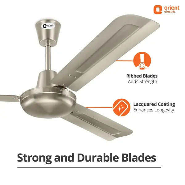 Orient Electric 1200mm Quasar Electroplated Decorative Ceiling Fan Pewter Finish