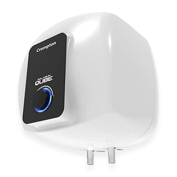 Crompton Solarium Qube 25-litre, 2KW, 5 Star-Rated Storage Water Heater/ Geyser (White & Black)