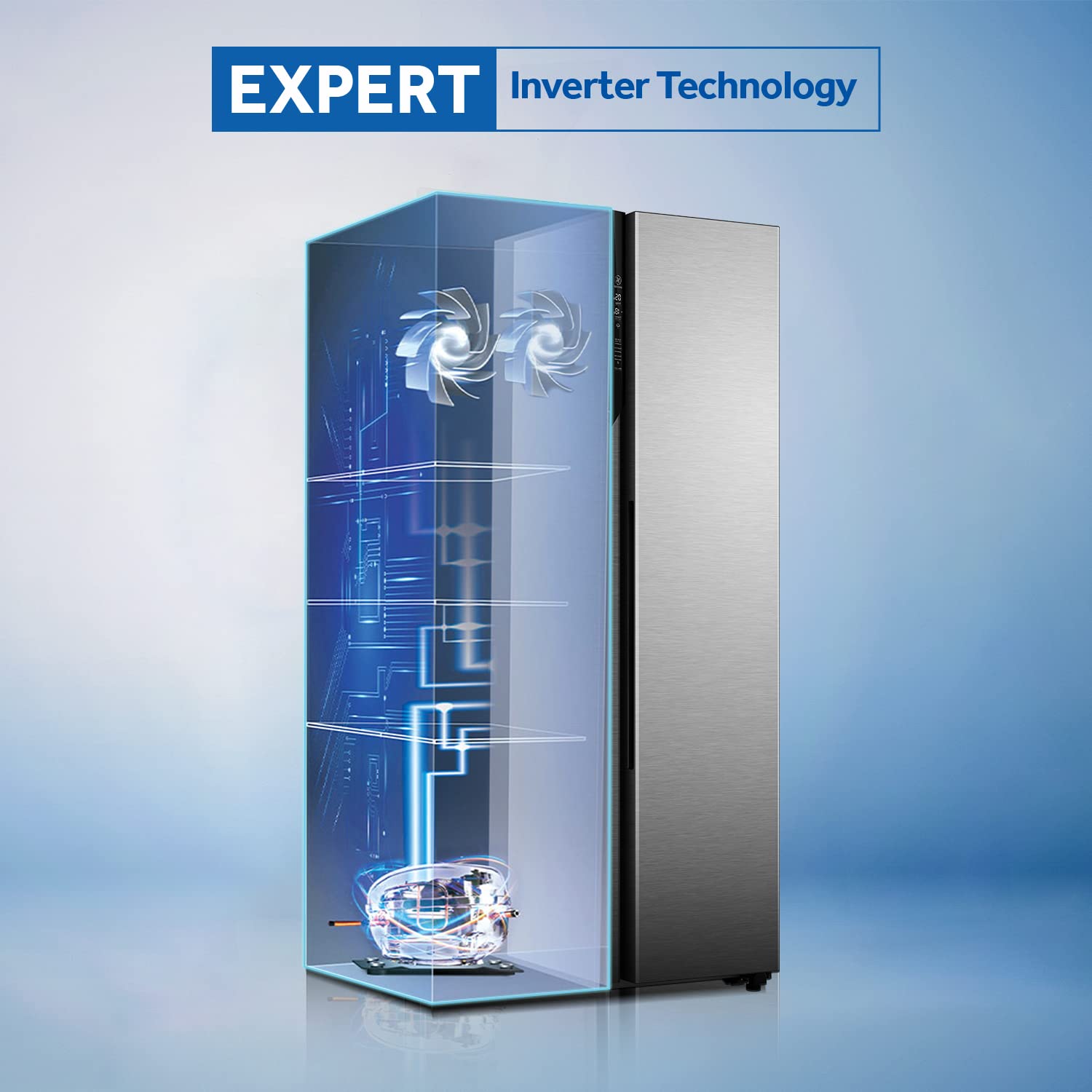 Haier 630 L Double Door Side By Side Refrigerators HRS-682SS Shiny Steel