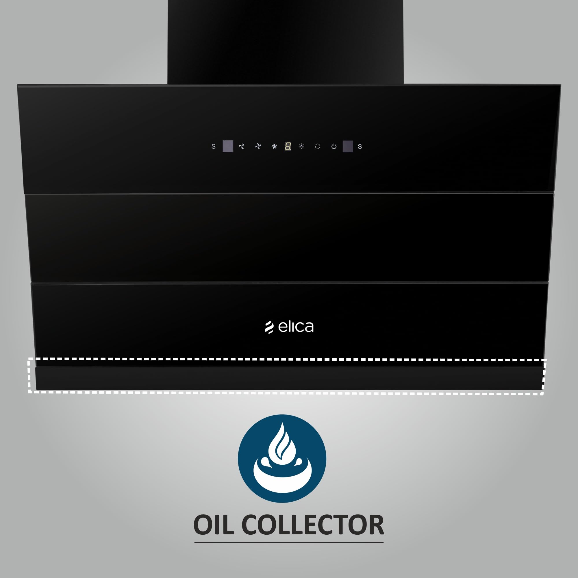 எலிகா 60 செ.மீ 1350 மீ3/மணி வெப்ப சென்சார் வடிகட்டி இல்லாத ஆட்டோக்ளீன் ஆங்குலர் கிச்சன் புகைபோக்கி 15 வருட உத்தரவாதத்துடன் (ஆட்டோ சென்ஸ் EFL 108 HAC LTW VMS 60)