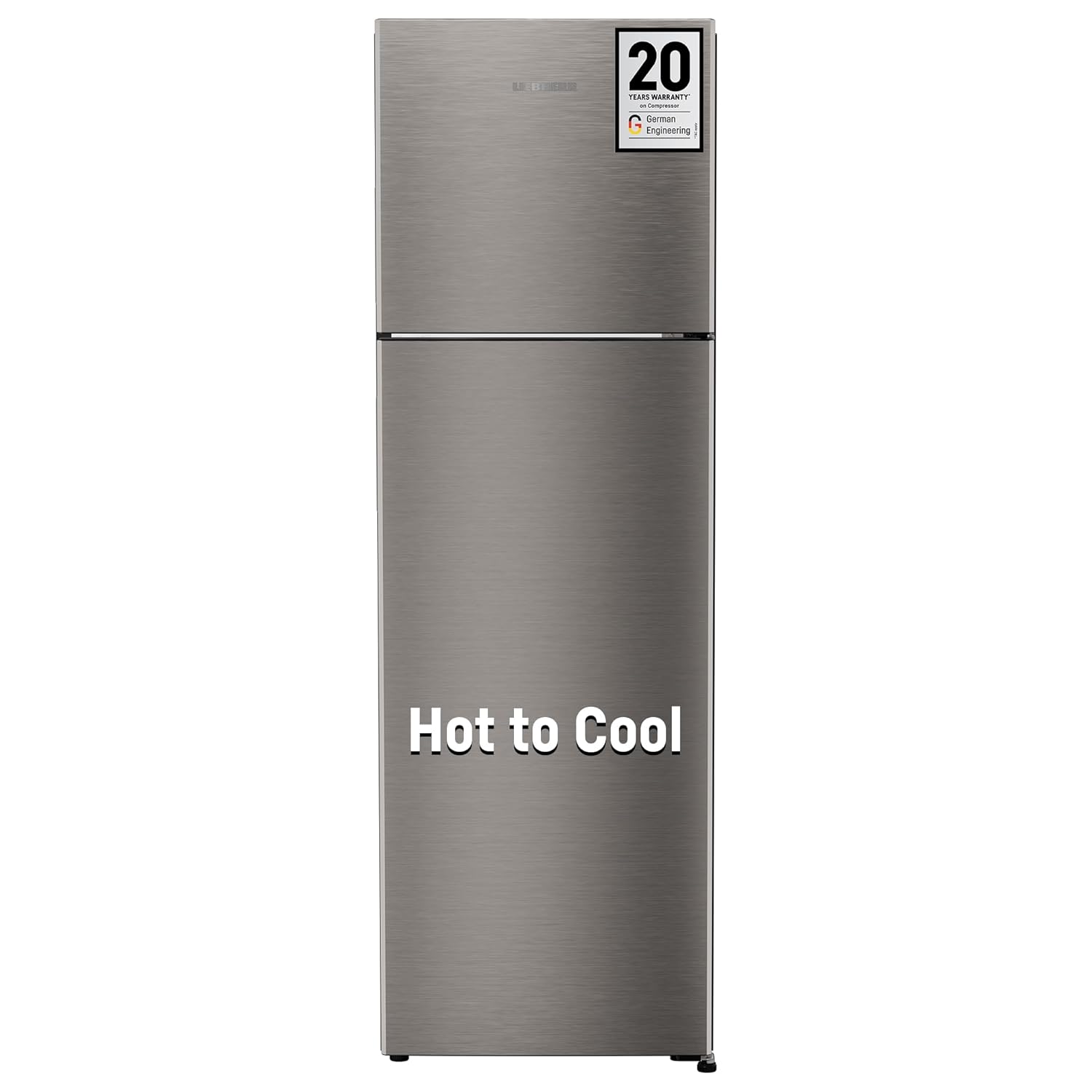 Liebherr 316L 2 Star Inverter, Hot to Cool, Frost Free Double Door Fridge, 20 Yr Warranty, 67L Freezer, Veg Organiser, Grey Steel