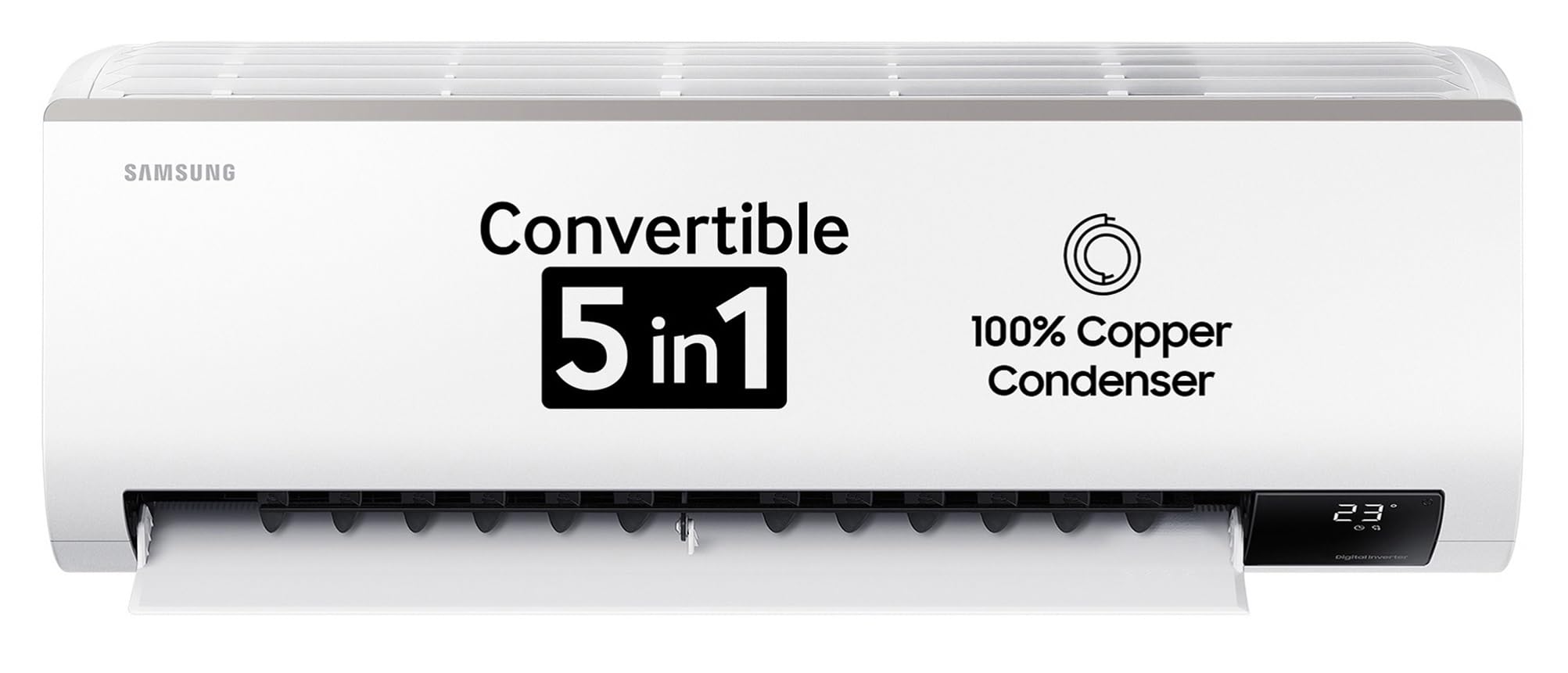 Samsung 1 Ton 3 Star Inverter Split AC (Copper, Convertible 5-in-1 Cooling Mode, Easy Filter Plus (Anti-Bacteria), 2023 Model AR12CYLZABE White)