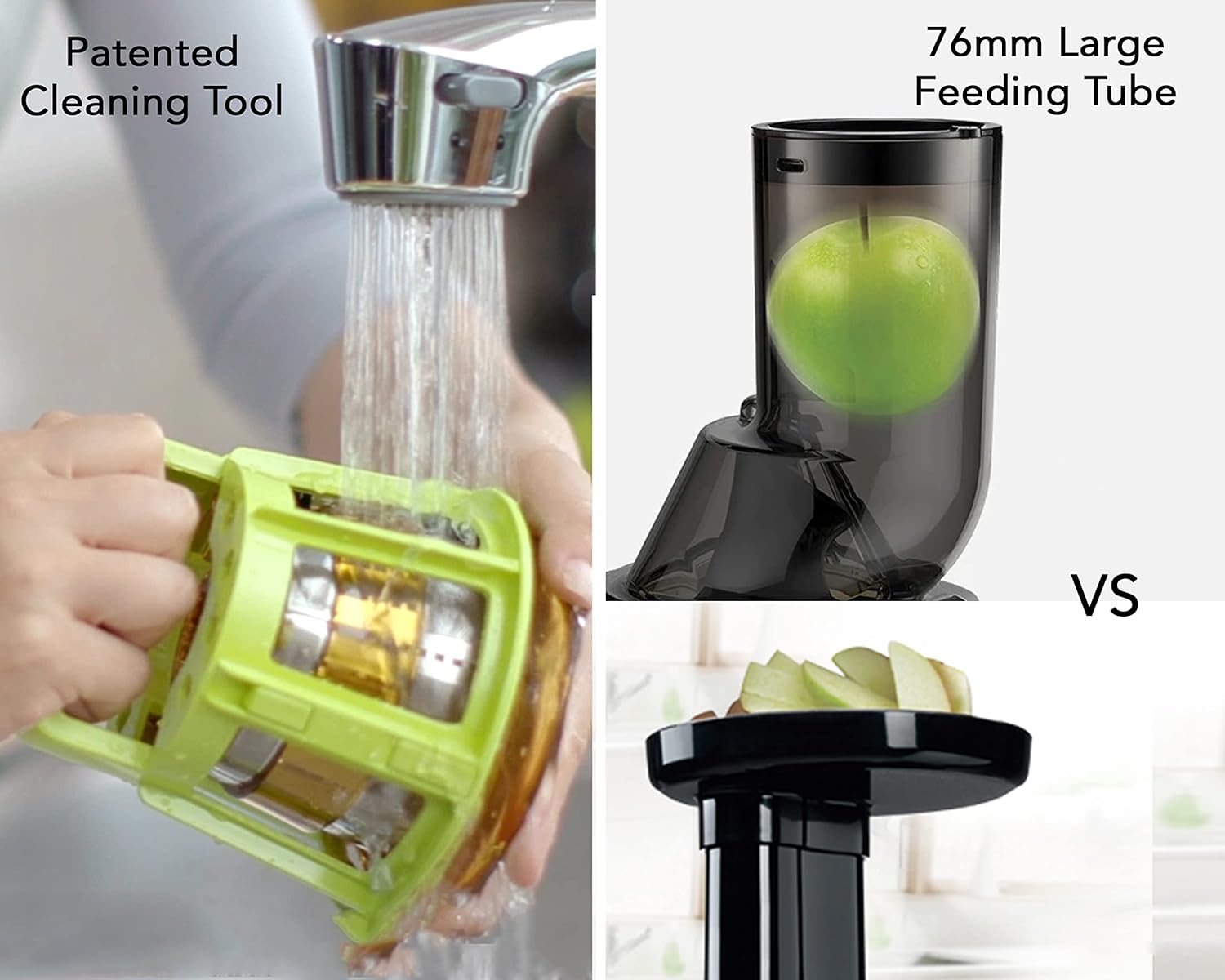 Kuvings B1700 Cold Press Juicer with Smoothie & Sorbet Attachments - 240W Motor, JMCS Technology, Dark Silver