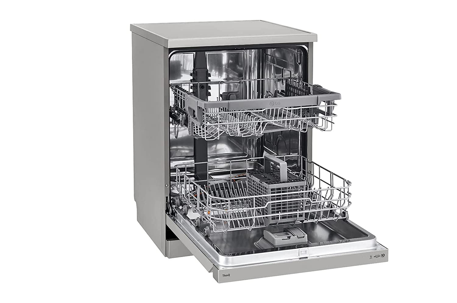 LG 14 Place Setting Freestanding Dishwasher (TrueSteam, DFB532FP, Silver)
