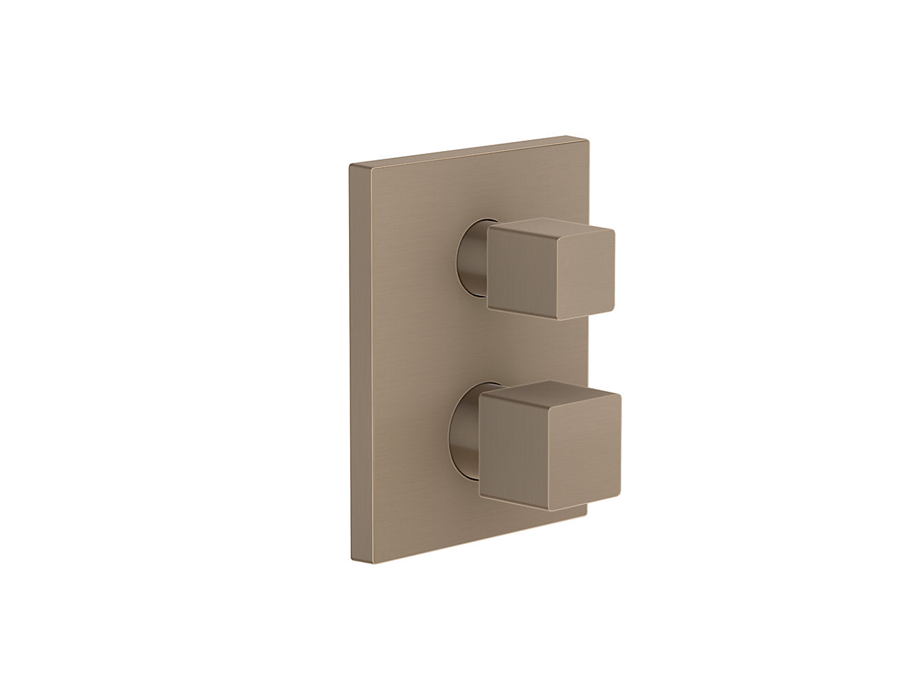 kohler K-20742IN-9FP-BV Geometric thermostatic recessed bath and shower square trim  in brushed bronze