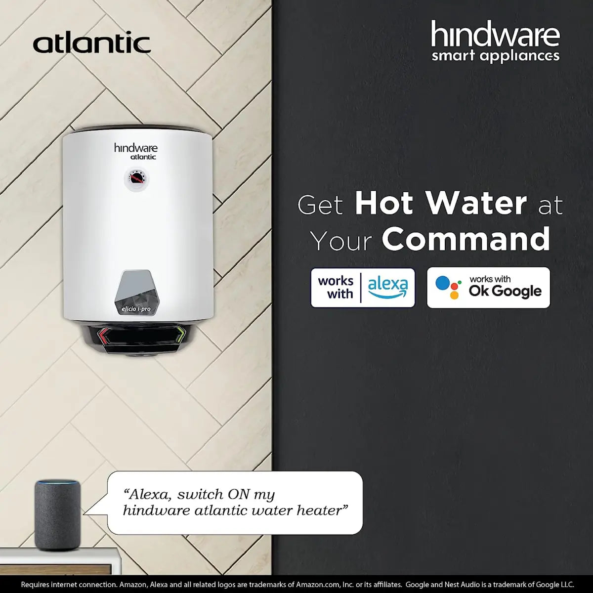 Hindware Atlantic Elicio Ipro 10L Storage Water Heater, Wall Mounting, White