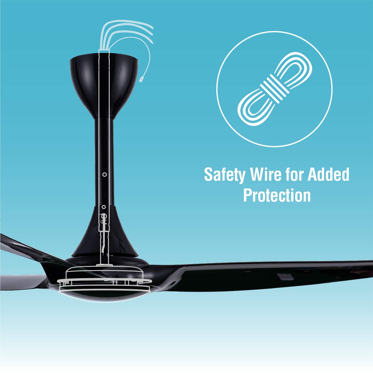 USHA Heleous 1220mm Premium Celling BLDC Fan Black