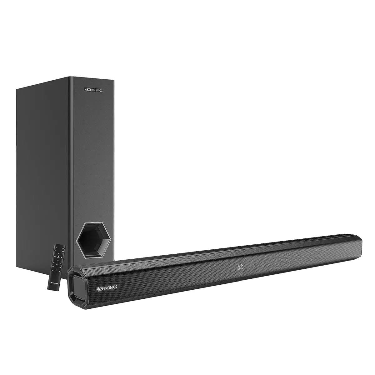ZEBRONICS Zeb-JUKEBAR 3901, 80W Multimedia soundbar with subwoofer Supporting Bluetooth, HDMI(ARC), Coaxial in, AUX, USB and Remote Control (Black)
