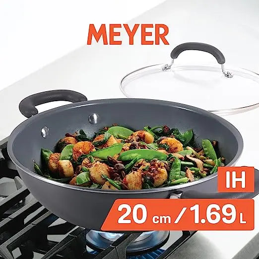 Meyer Anzen Ceramic Coated Aluminum Covered Kadai Induction Base 11811 20cm Grey