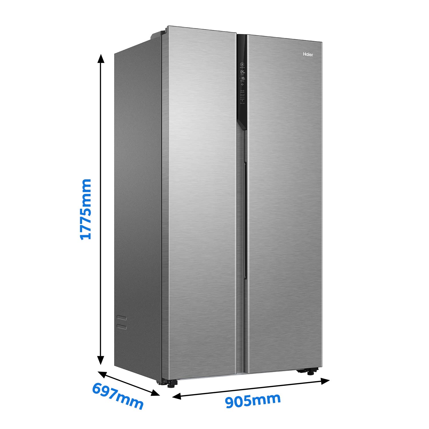 Haier 630 L Double Door Side By Side Refrigerators HRS-682SS Shiny Steel