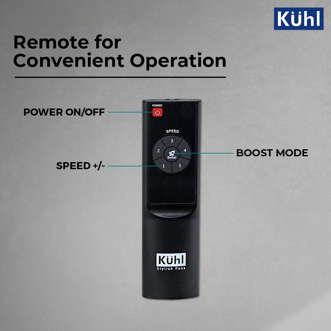 KUHL Arctis A4 1200mm Decorative Power Saving BLDC Ceiling Fan with Remote | 29W | Saves upto 65% Electricity | 5 Star | High Air Flow | Stylish Design | Espresso