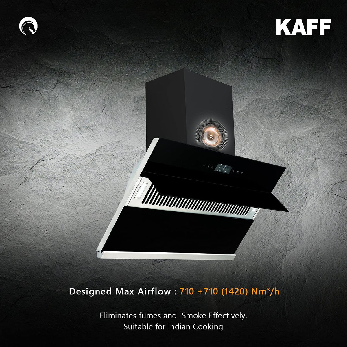 Kaff Albury DHC 90 chimney showing designed max airflow of 1420 Nm³/h