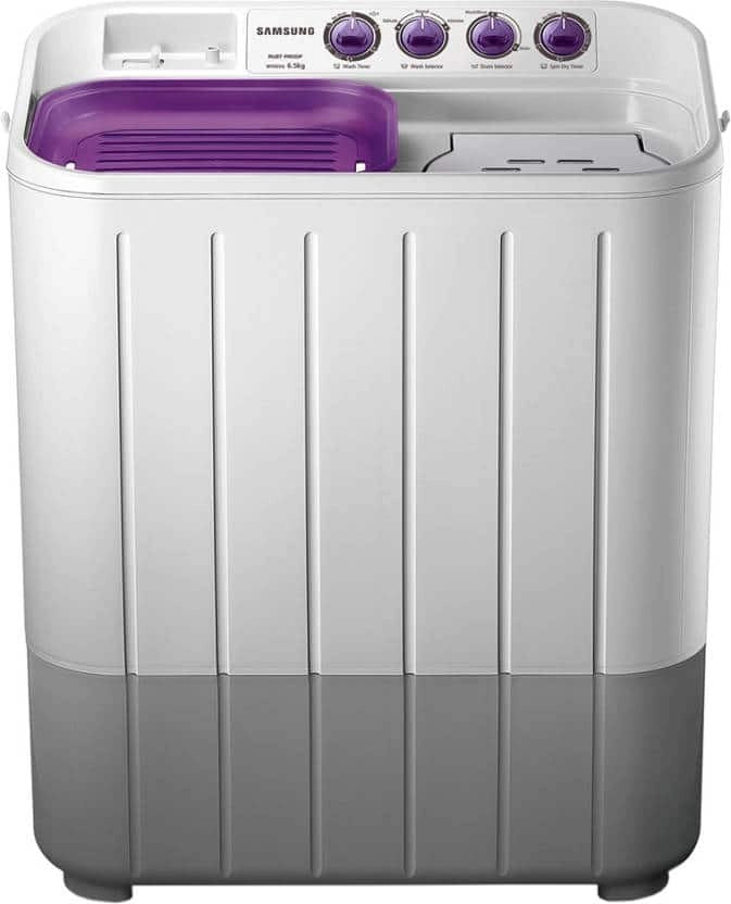 Samsung 6.5 kg Semi-Automatic Top Loading Washing Machine (WT655QPNDRP, White and Purple)