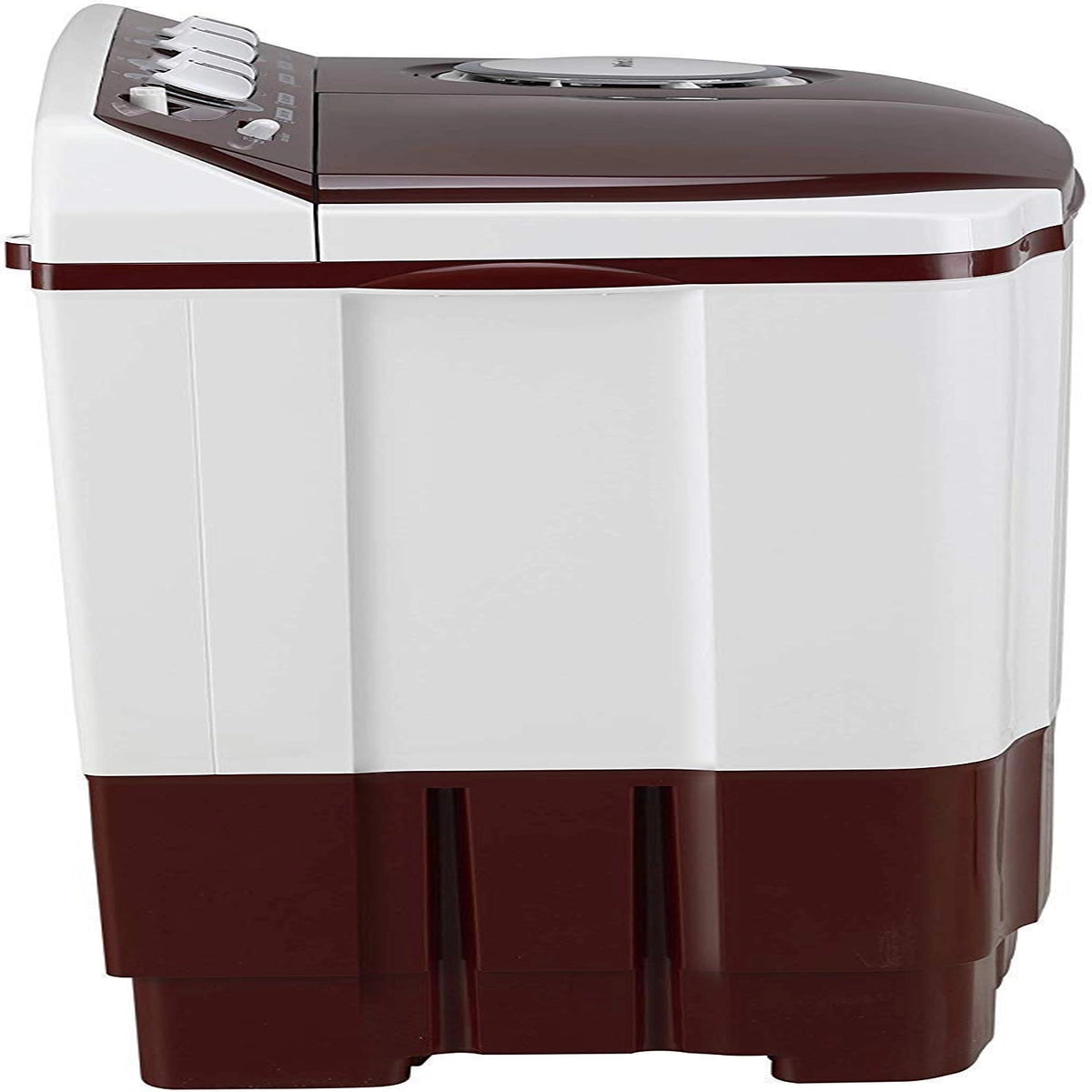 LG P7010RRAY Wash 7Kg and Spin 5.5 Kg, 4 Star, Rust Free Body, Roller Jet Pulsator, Wind Jet Dry, Color: Burgundy