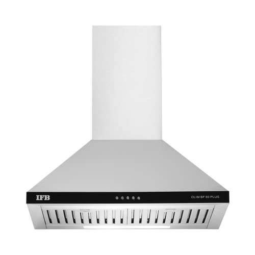 IFB 60 cm 960 m³/HR Pyramid Kitchen Chimney (COOKER HOOD OLIM BF-60 Plus, 2 Baffle Filters, Silver)