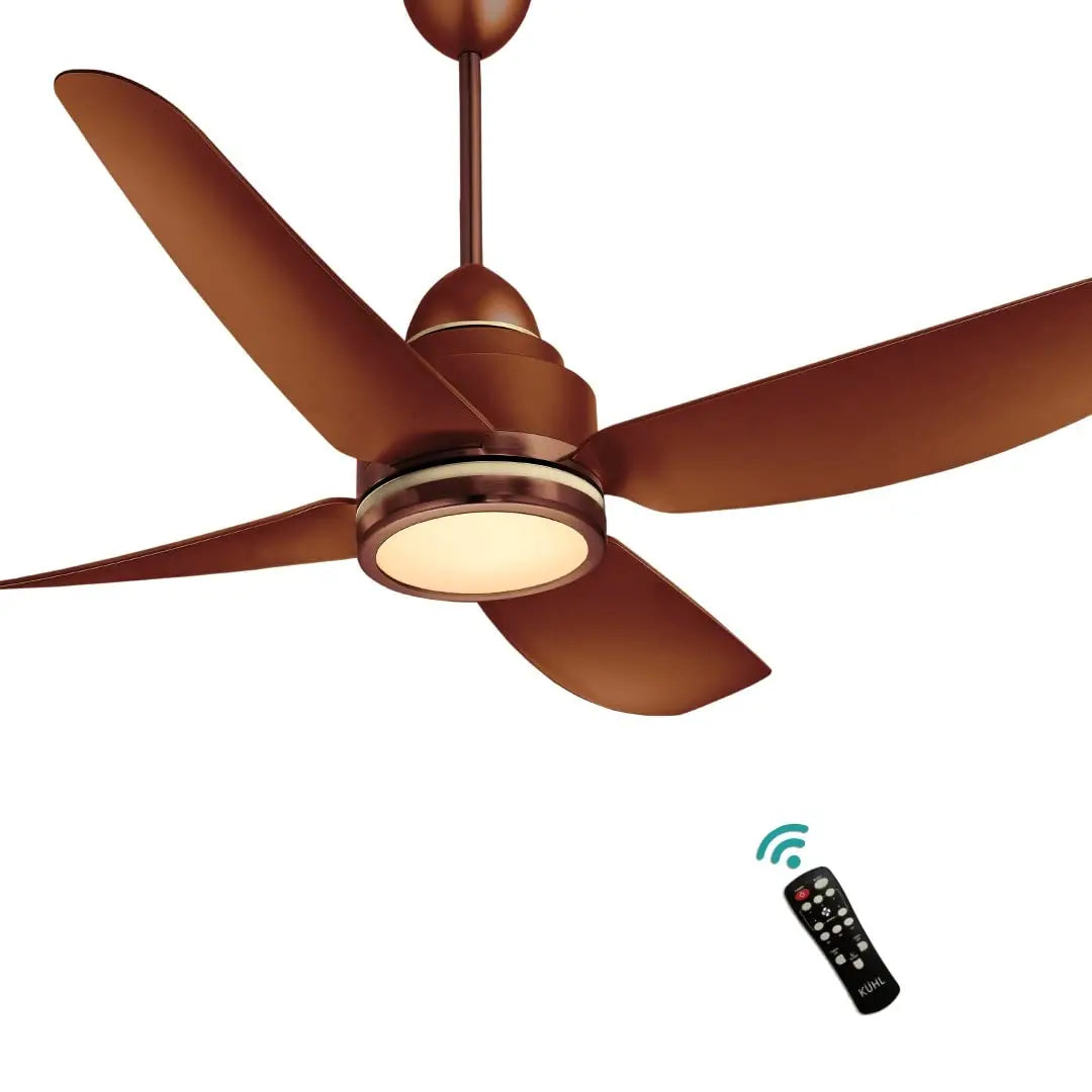 KUHL Stylish Fan Luxus C4 mart Phone Remote Control Wi-Fi IoT Alexa Voice Enabled Brown