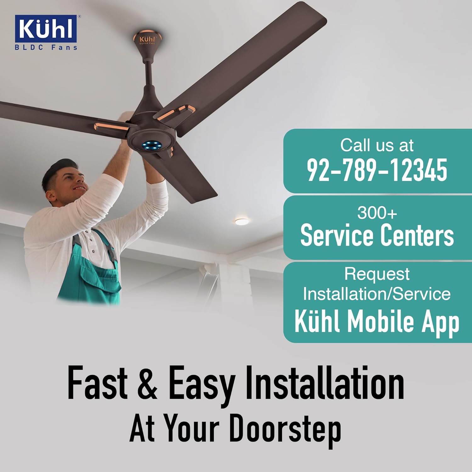 KUHL Arctis A7 1200mm BLDC Ceiling Fan with Remote | BEE 5 Star & ISI Marked | 65% Power Savings | High Air Delivery & LED Indicators