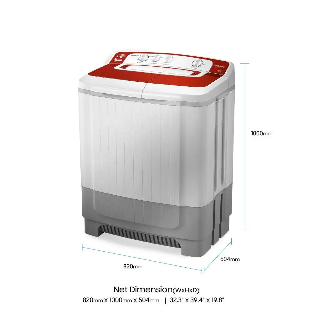 Samsung 8 kg Semi-Automatic Top Loading Washing Machine (WT80M4000HR/TL, Light Grey)