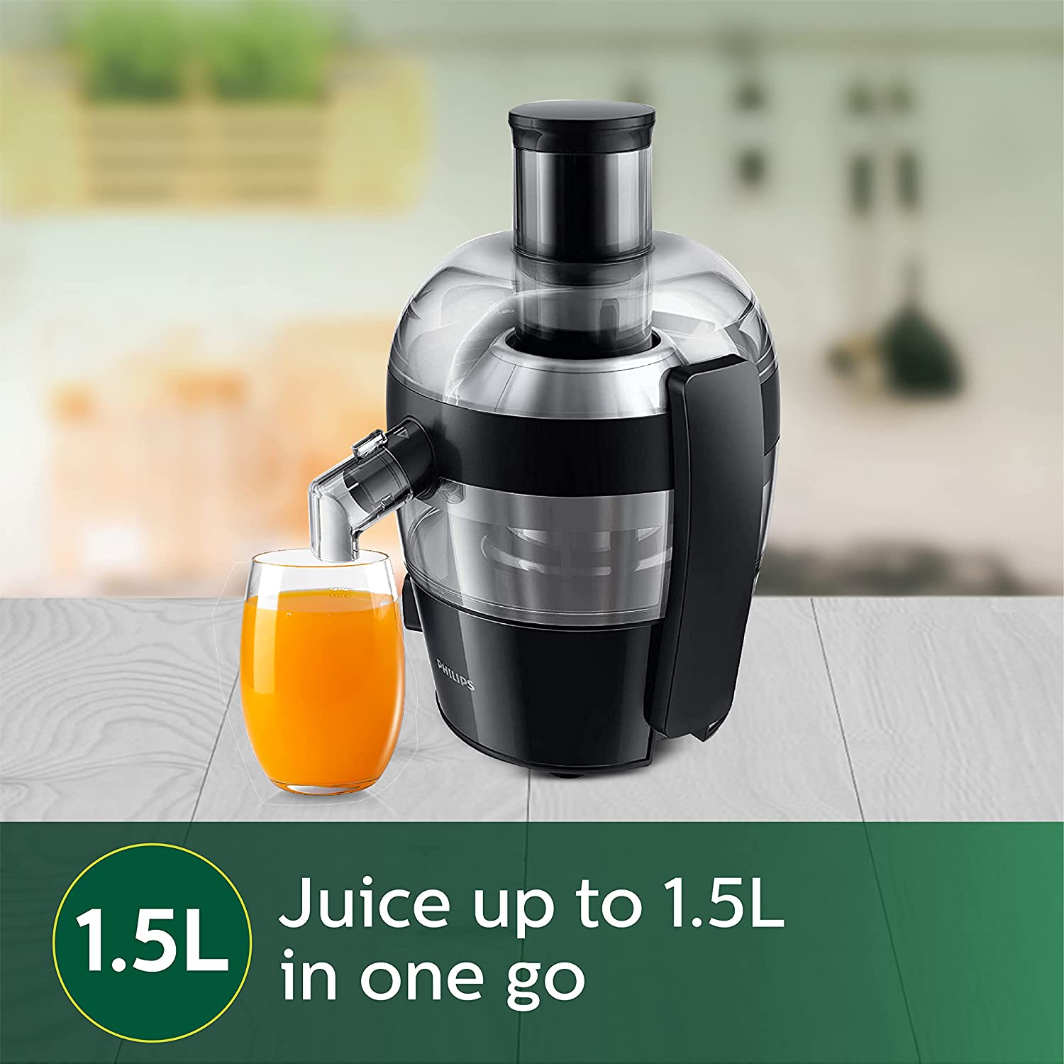 Philips Viva Collection HR1832/00 1.5-Litre400-Watt Juicer (Ink Black)