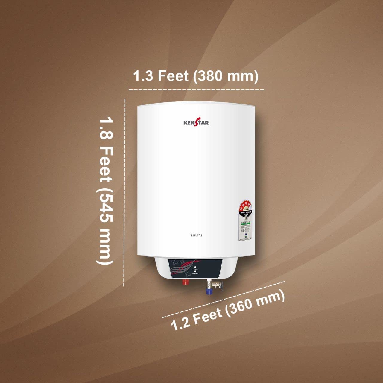 Kenstar EMETA 25 Liter Storage Water Heater Geyser 2000 Watts (White)