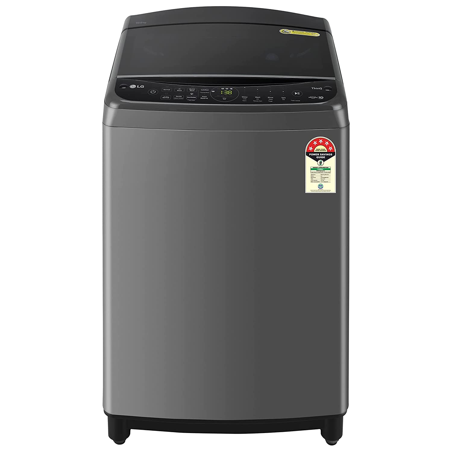 LG 10 Kg 5 Star Inverter Wi-Fi Fully-Automatic Top Load Washing Machine (THD10NWM, Middle Black, AIDD Technology)