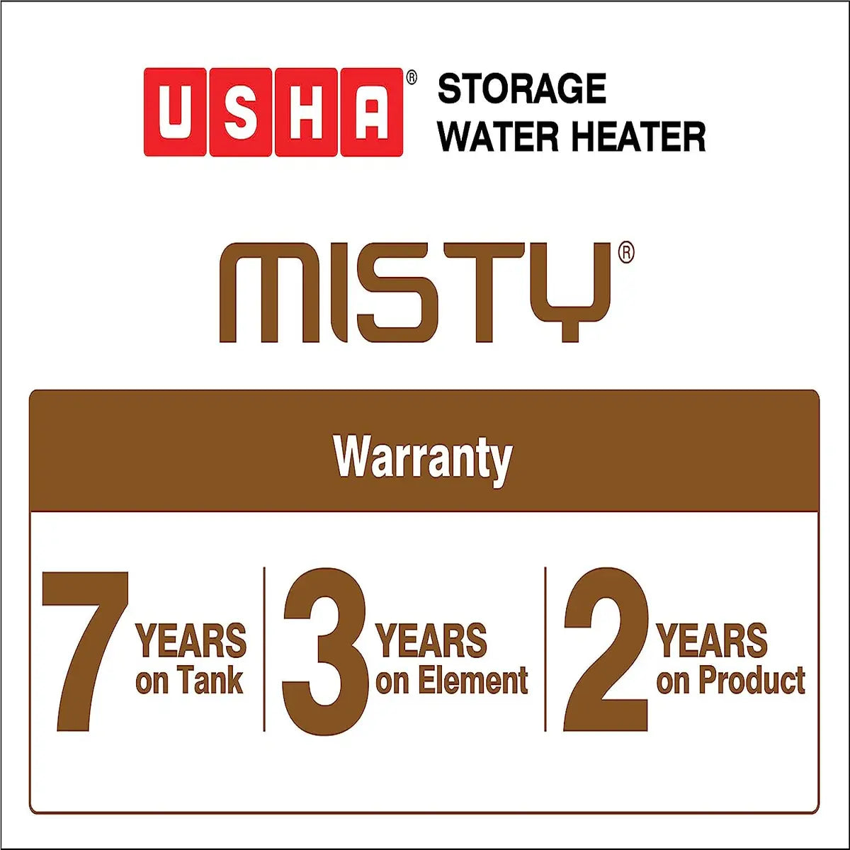 Usha Misty 25 Ltr 2000-Watt 5 Star Storage Water Heater (Blue Hibiscus)