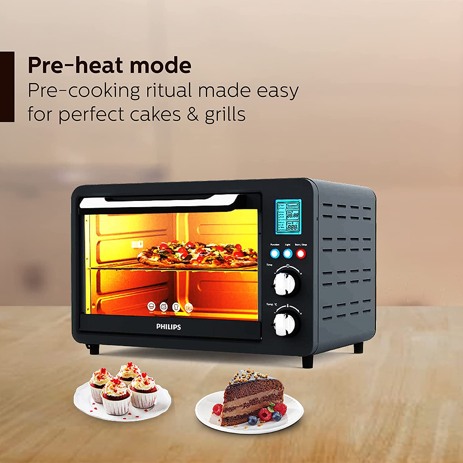 Philips OTG Oven Toast Grill 25L with Opti Temp Technology - HD6975/00, black